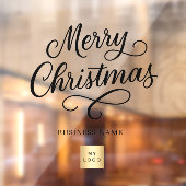 クリスマス ブラック スクリプト ビジネス ロゴ クリア ウィンドウサイン (シート2)