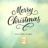 クリスマス ブラック スクリプト ビジネス ロゴ クリア ウィンドウサイン (シート3)