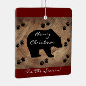 クリスマス・ブラック・ベア・アンド・ベア・ポーズ セラミックオーナメント (右)