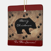 クリスマス・ブラック・ベア・アンド・ベア・ポーズ セラミックオーナメント (左)