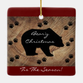 クリスマス・ブラック・ベア・アンド・ベア・ポーズ セラミックオーナメント (裏面)