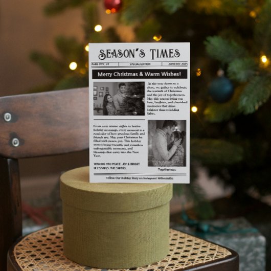 クリスマス ブラック ホワイト マルチ フォト アーチ ニュースレター