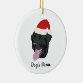 クリスマス・ブラック・ラボ セラミックオーナメント (右)