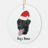 クリスマス・ブラック・ラボ セラミックオーナメント (左)