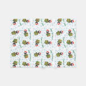 クリスマス·ブラック·ラボ フリースブランケット (正面(横))