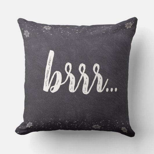 クリスマス、ブラル…雪片、黒板 クッション (正面)