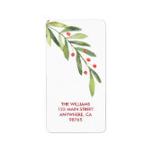 クリスマス ブランチと実 返信先住所ラベル ラベル (正面)