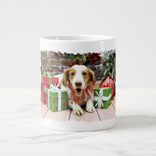 クリスマス-ブリタニースパニエル犬-キンニック ジャンボコーヒーマグカップ