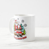 クリスマス・ブリュー・サンタアートで活力注入  コーヒーマグカップ (正面左)