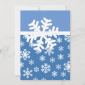 クリスマス ブルーとホワイトの雪の結晶 招待状 (正面)