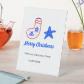 クリスマス ブルースター 赤い靴下 名前 日付 台座サイン (インサイチュ)