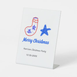 クリスマス ブルースター 赤い靴下 名前 日付 台座サイン