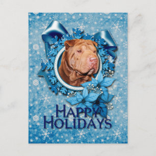 クリスマス – ブルースノーフレーク – Shar Pei – ラッキー