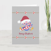 クリスマス ブルーバード キャンディー ミント ブランク インサイド ホリデー カード (正面)