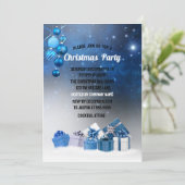 クリスマス ブルーボール、星 クリスマス カンパニー パーティー 招待状 (スタンド正面)