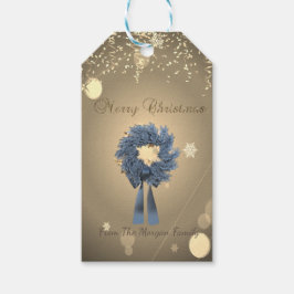 クリスマス ブルー クリスマスリース 祝祭日 コンフェティ ギフトタグ