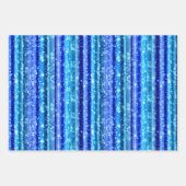 クリスマス ブルー グリッター ゴールド スターズ, フラワースパークル ラッピングペーパーシート (正面2)