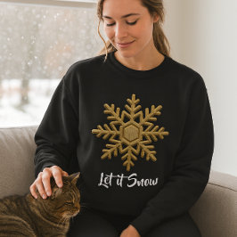 クリスマス ブルー＆ゴールド スノーフレークTシャツ スウェットシャツ