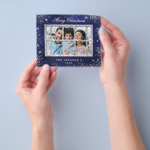 クリスマス ブルー シルバー フォト ウィンドウ 予算 チラシ (手)