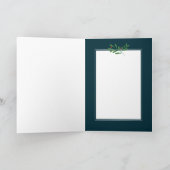 クリスマス ブルー ヤドリギ | ホリデー フォト カード (内部)