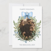 クリスマス ブルー リボン ボタニカル ファミリー (正面)