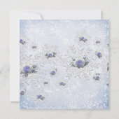 クリスマス ブルー ローズ スノーフレーク ブライダルシャワー 招待状 (裏面)