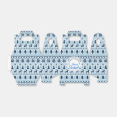クリスマス ブルー 鹿の模様 オーダーメイド ギフト フェイバーボックス (折り畳みなし)