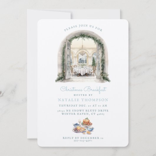 クリスマス・ブレックファースト | ダイニングルーム 招待状 (正面)
