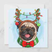 クリスマス・プグのホリデーカード シーズンカード (正面)