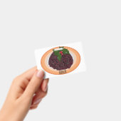 クリスマス・プディングの漫画イラスト バッジ (手持ち)