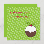 クリスマス プディング グリーティング カード (正面/裏面)