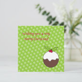 クリスマス プディング グリーティング カード (スタンド正面)