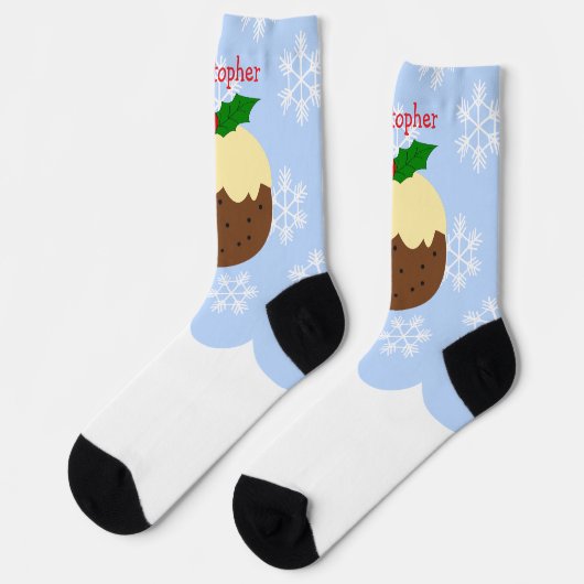 クリスマス プディング デザイン クリスマス ソックス (左)
