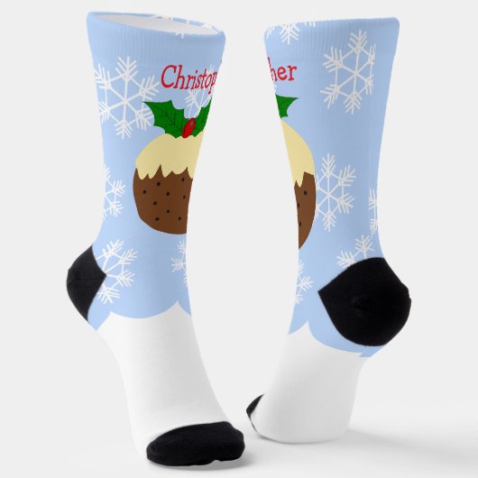 クリスマス プディング デザイン クリスマス ソックス (傾斜あり)