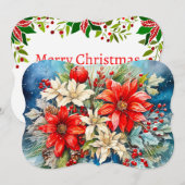 クリスマス プリステシア フラワーアレンジメントにシグネチャーとメッセージを追加 (正面/裏面)