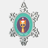 『クリスマス·プリル·ザ·キャット』 スノーフレークピューターオーナメント (右)