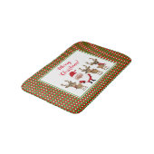 クリスマス プレイド 赤 緑 サンタ トナカイ バスマット (アングル)