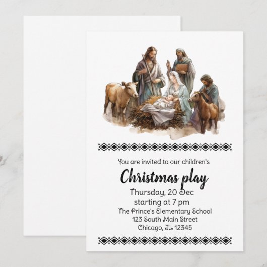 クリスマス プレイ 招待状 (正面/裏面)