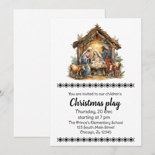 クリスマス プレイ 招待状 (正面/裏面)