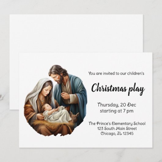 クリスマス プレイ 招待状 (正面/裏面)