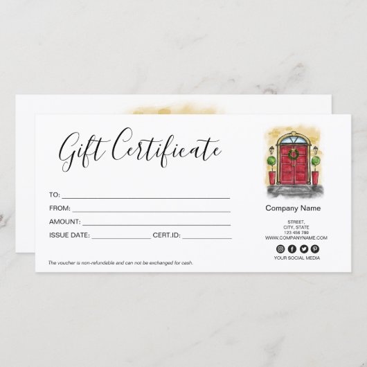 クリスマス・プレゼント伝票証明書 (正面/裏面)