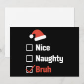 クリスマス プレゼント用 ナイス ナウティ ブラフ 面白い クリスマス リスト (正面/裏面)