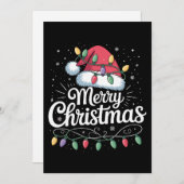 クリスマス プレゼント イルミネーション サンタ帽子 家族 (正面/裏面)