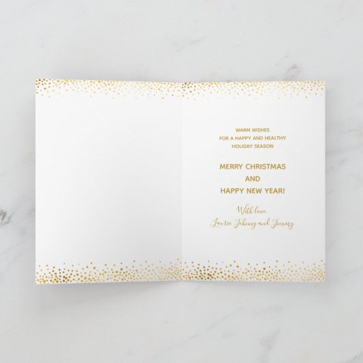 クリスマス・プレゼント　ゴールド・タイポグラフィー シーズンカード (内部)