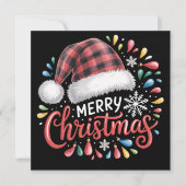 クリスマス プレゼント サンタのトナカイ 赤いチェックの家族 (正面)