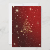 クリスマス+プレゼント+ボウ+パーティー+レッド 招待状 (裏面)