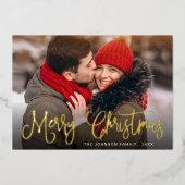 クリスマス プレゼント 写真 グリーティング ゴールド 箔シーズンカード (正面)