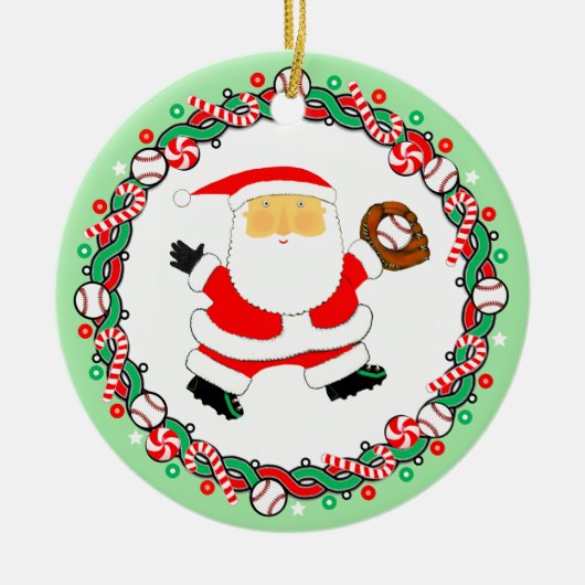 クリスマス プレゼント 野球 セラミックオーナメント (正面)