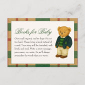 クリスマス プレッピー ベア ベイビー シャワー 本 赤ちゃんのために エンクロージャーカード (正面)