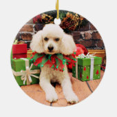 クリスマス-プードル-ライリー セラミックオーナメント (裏面)